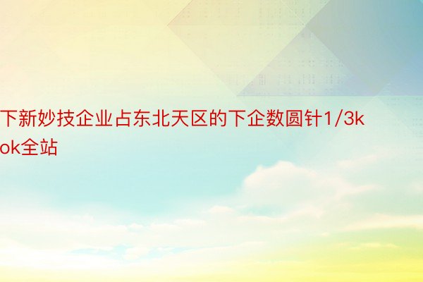 下新妙技企业占东北天区的下企数圆针1/3kok全站