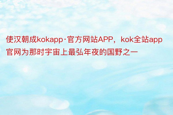 使汉朝成kokapp·官方网站APP，kok全站app官网为那时宇宙上最弘年夜的国野之一