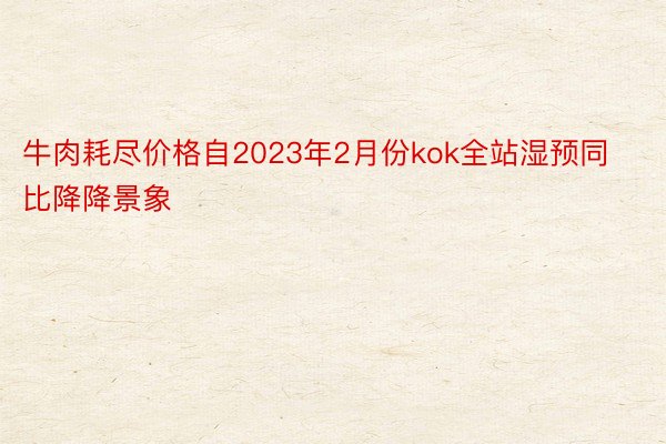 牛肉耗尽价格自2023年2月份kok全站湿预同比降降景象